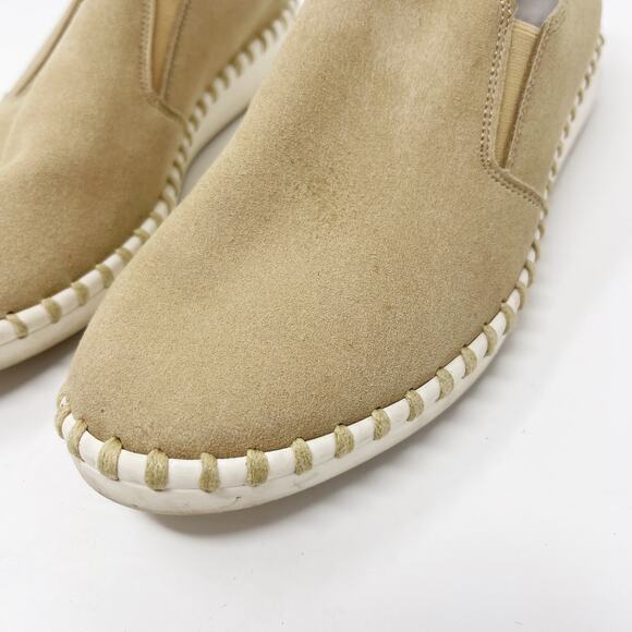 Dav Womens Size 6 Cream White Suede Slip On Sneakers Comfort Round Toe Leather - Picture 3 of 10